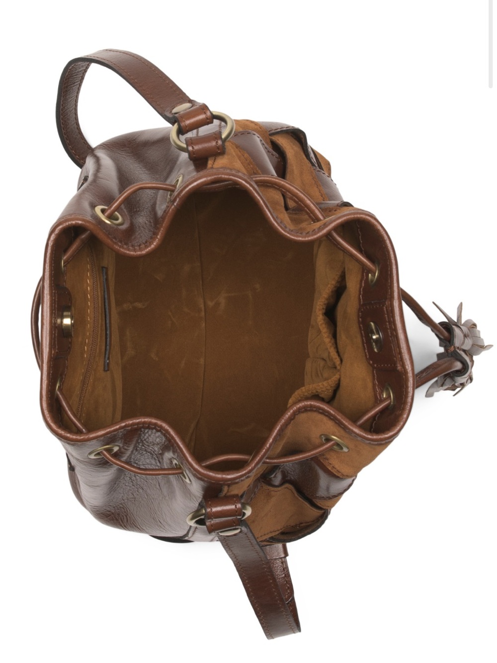 NWT-Patricia Nash-Bellona Bucket Bag-Suede Leather Weave Design-Cognac-$249 - Picture 14 of 15